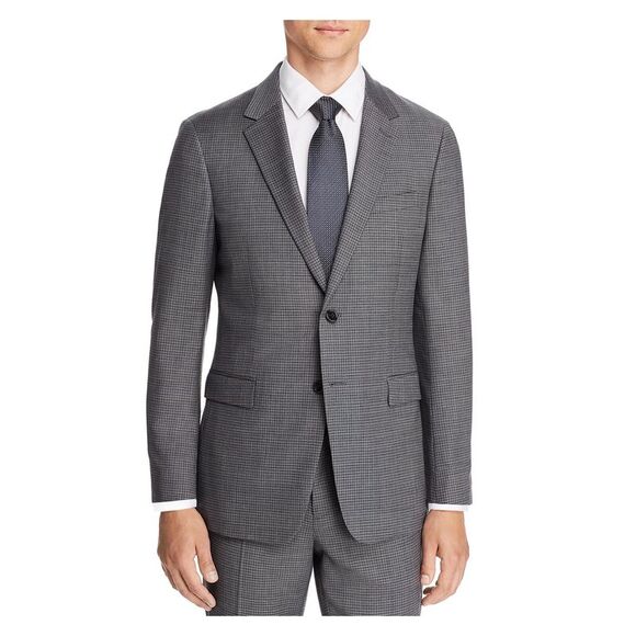 THEORY Other - THEORY Mens Chambers Gray Single Breasted, Check Wool Blend Blazer Jacket 42L